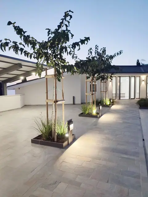 A private garden designed by Antoine Garden Designer, Paphos — by night, details